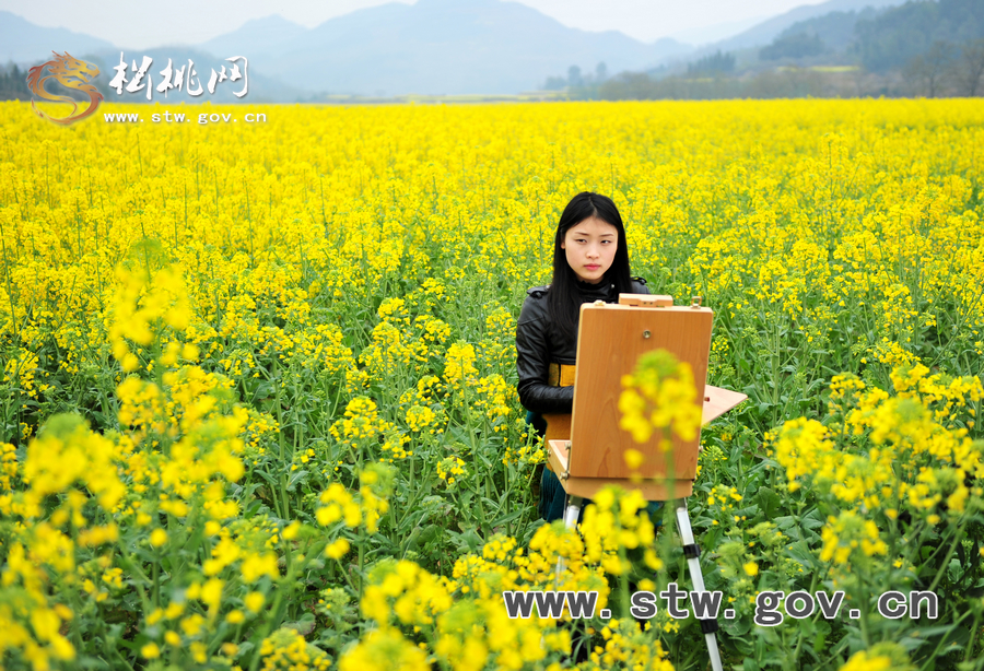“府城”油菜花人像