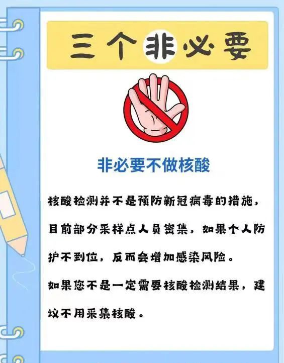 重要提醒！非必要不做核酸檢測(cè)！