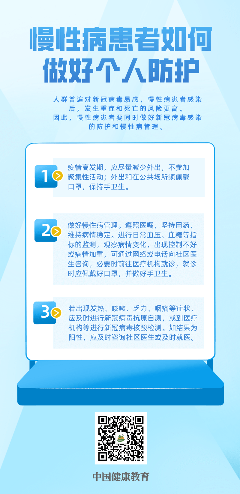 慢性病患者如何做好個人防護？