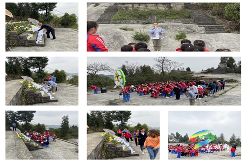 長興堡鎮(zhèn)幼兒園開展清明節(jié)祭掃烈士墓活動