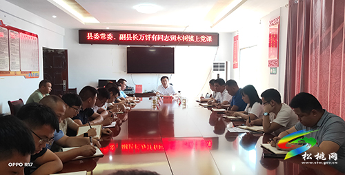 萬釬有到木樹鎮(zhèn)上黨課