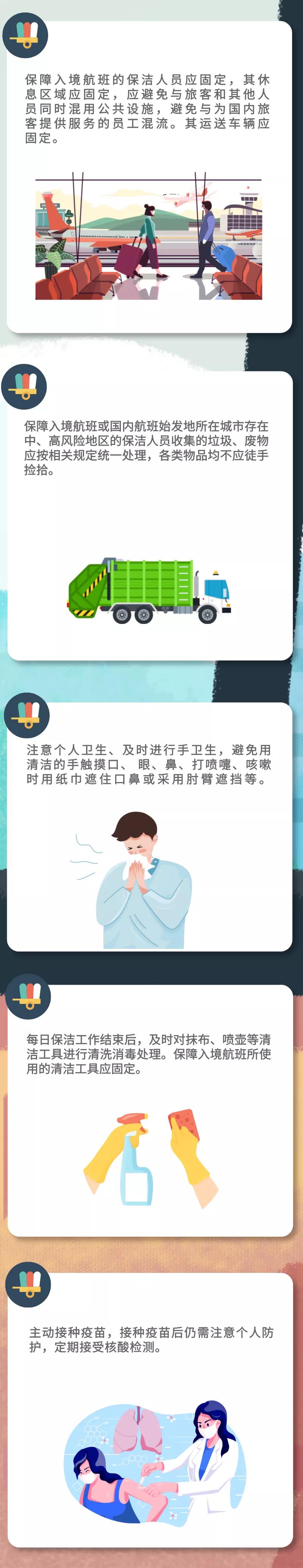 新冠肺炎疫情常態(tài)化防控防護(hù)指南之境外和境內(nèi)航班保潔人員篇