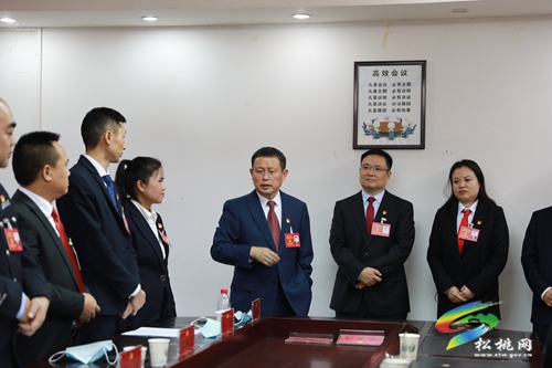 ​縣委書記龍群躍率隊(duì)赴各代表團(tuán)討論點(diǎn)看望代表
