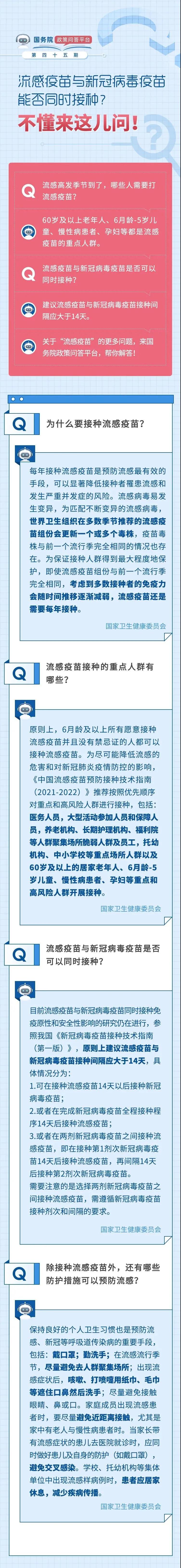 流感疫苗與新冠病毒疫苗能否同時(shí)接種？