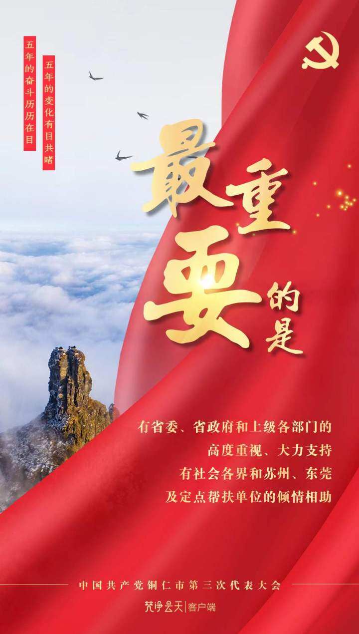 海報 | 牢記囑托，感恩奮進(jìn)！眾志成城成就銅仁美好！