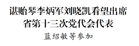 諶貽琴李炳軍劉曉凱看望出席省第十三次黨代會代表