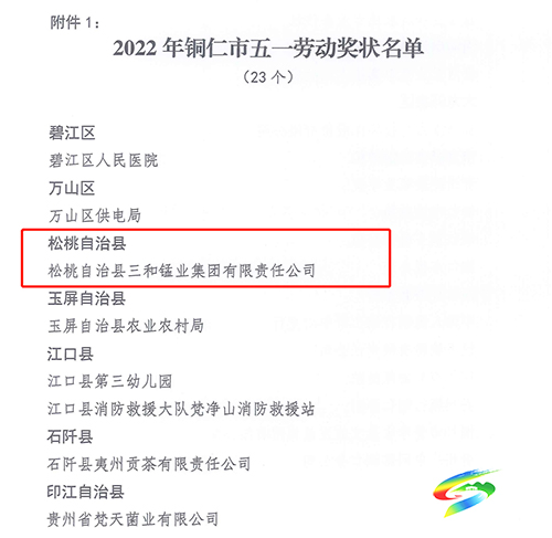 喜訊！松桃多個集體及個人榮獲“2022年銅仁市五一勞動獎、工人先鋒號”