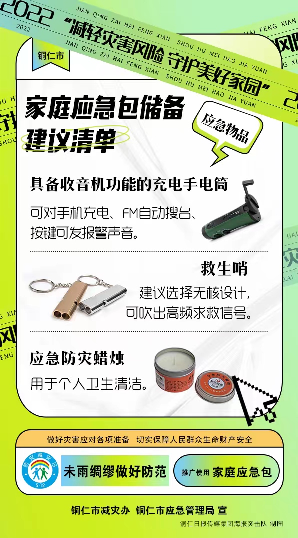【共守美好家園】家庭應(yīng)急包儲(chǔ)備建議清單