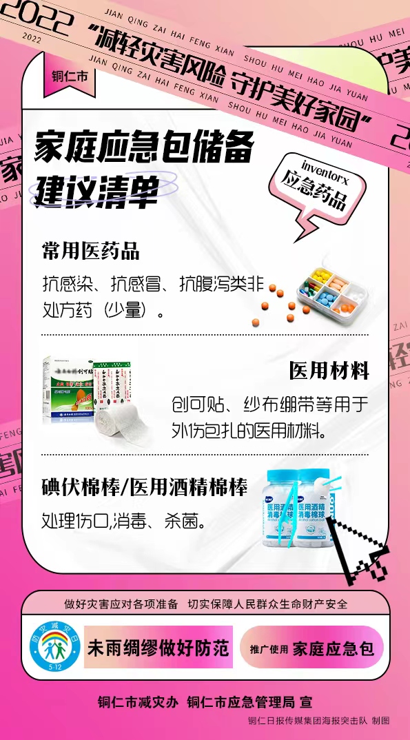 【共守美好家園】家庭應(yīng)急包儲(chǔ)備建議清單