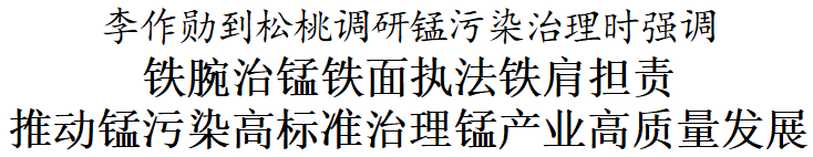 李作勛到松桃調(diào)研錳污染治理