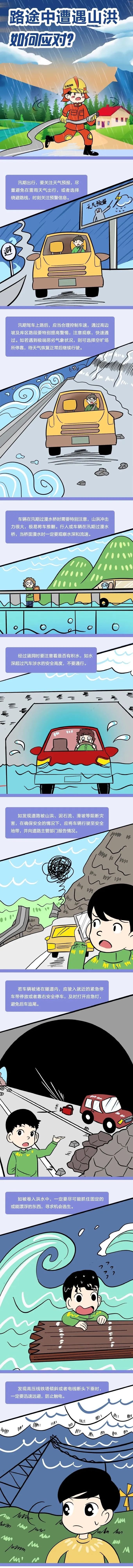 【共守美好家園】圖說：路途中遭遇山洪如何應(yīng)對？