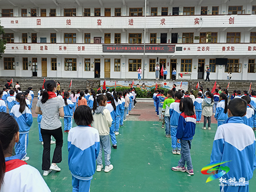 妙隘鄉(xiāng)完小舉辦“喜迎二十大，爭做好隊員”少先隊新隊員入隊儀式