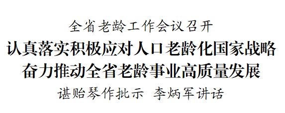 全省老齡工作電視電話會議召開  諶貽琴作批示  李炳軍講話