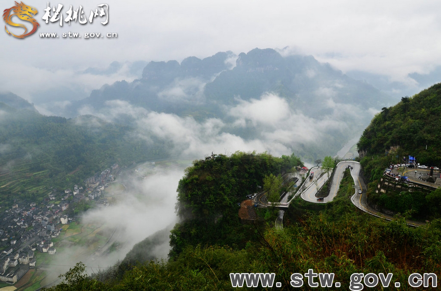 矮寨懸索大橋霧景