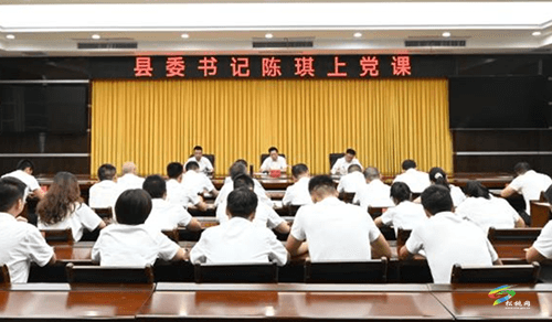 縣委書記陳琪上黨課