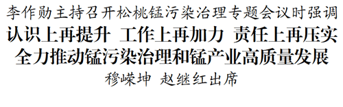 李作勛主持召開松桃錳污染治理專題會(huì)議