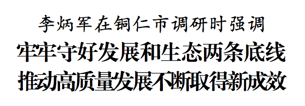 李炳軍在銅仁市調(diào)研