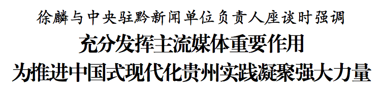 徐麟與中央駐黔新聞單位負責人座談