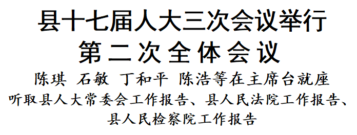 縣十七屆人大三次會議舉行 第二次全體會議