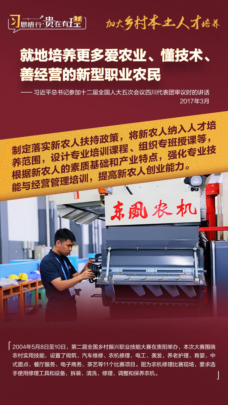 習(xí)思悟行·貴在有理丨圖說(shuō)：以人才之筆擘畫(huà)鄉(xiāng)村振興新畫(huà)卷