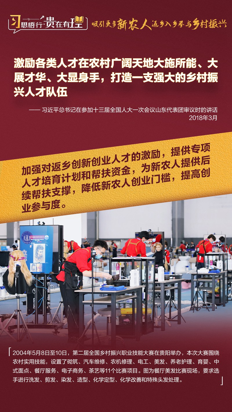 習(xí)思悟行·貴在有理丨圖說(shuō)：以人才之筆擘畫(huà)鄉(xiāng)村振興新畫(huà)卷