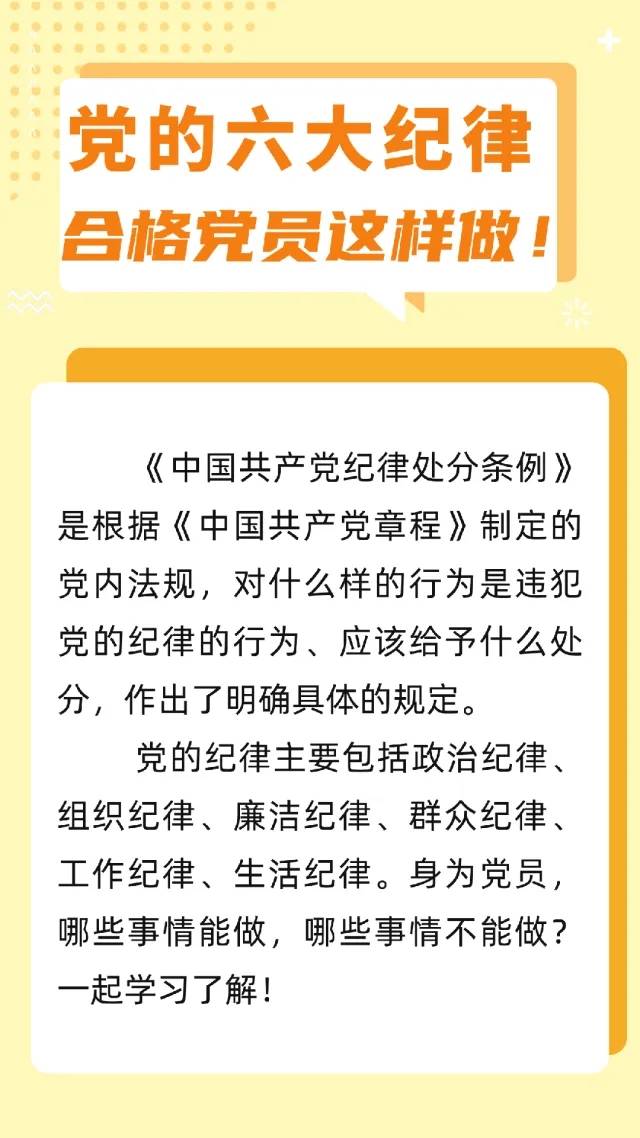 黨的六大紀(jì)律，合格黨員這樣做！