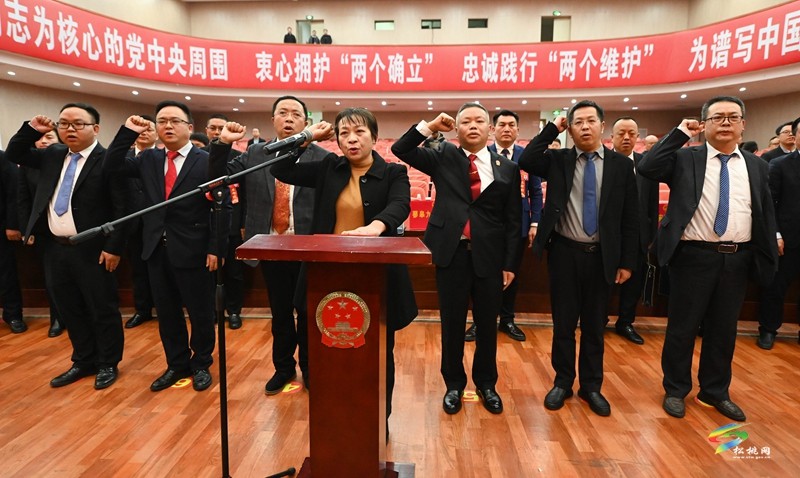 縣十七屆人大四次會議舉行憲法宣誓儀式